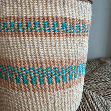 Kenyan Sisal & Leather Basket - Medium #10
