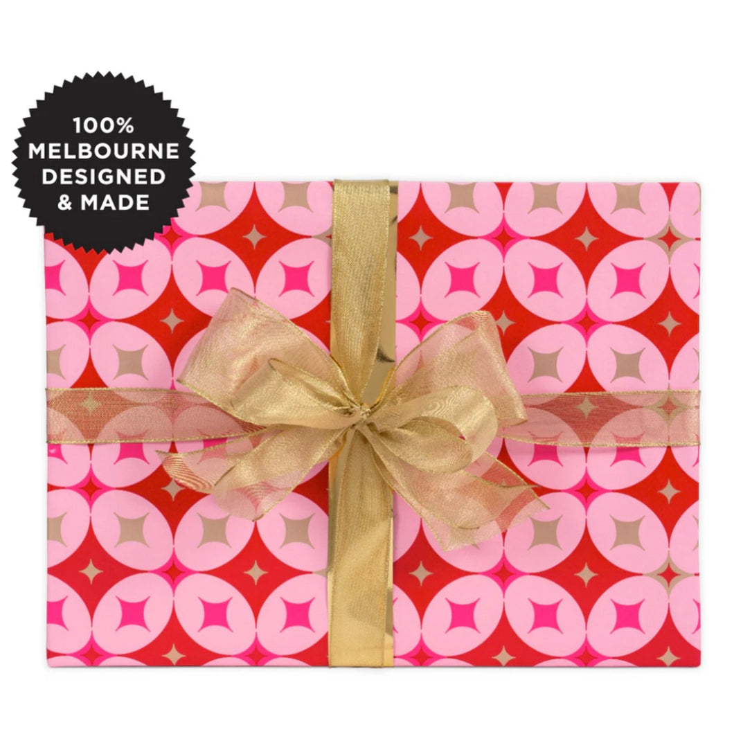 Inky Co Wrapping Paper 5m - Crystal Red