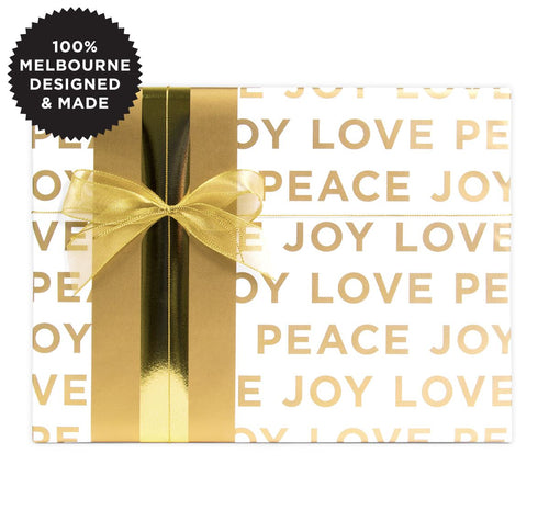 Inky Co Wrapping Paper - Peace Love Joy