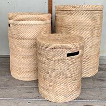 Rattan lidded basket