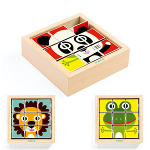 Djeco - Wooden Spin Puzzle Animals