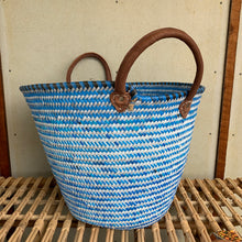 Recycled plastic and leather basket