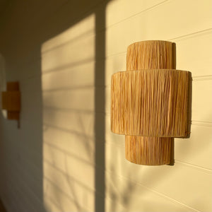 Raffia Wall Sconce - Large