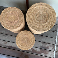 Rattan lidded basket