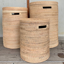 Rattan lidded basket