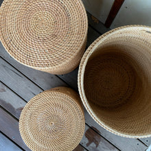 Rattan lidded basket