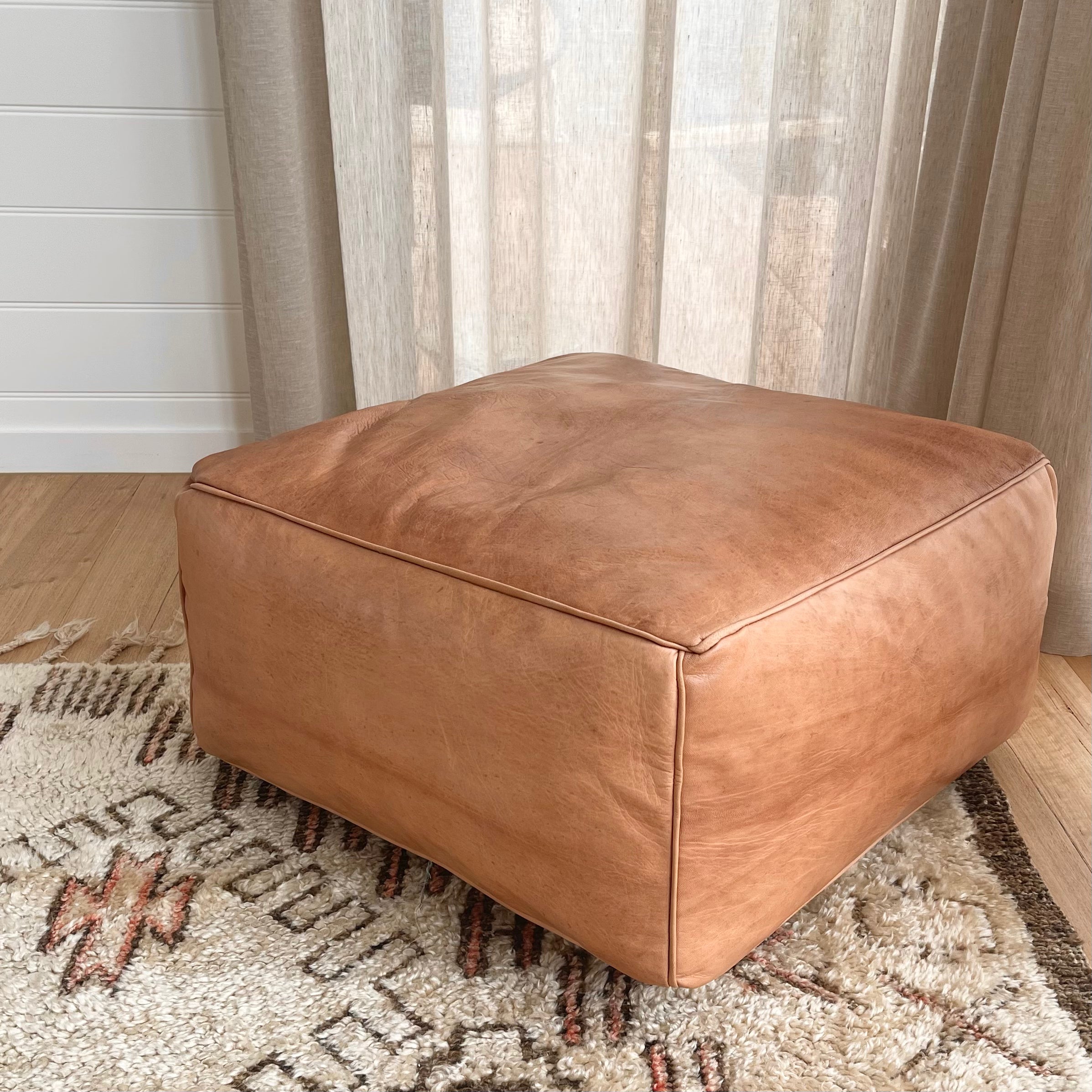 Huge leather ottoman deals