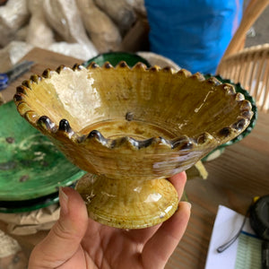 Tamegroute - Pedestal Bowl Deep Yellow 14cm